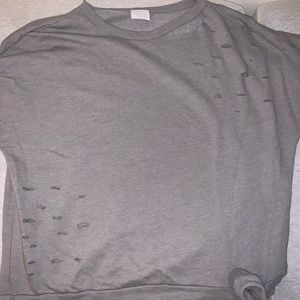 Grey distressed sweatshirt
